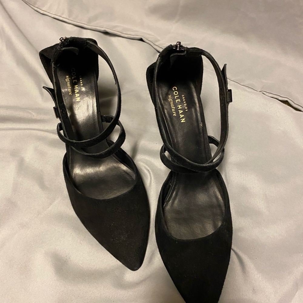 Cole Haan Suede Ankle Strap Pumps - Picture 7 of 9
